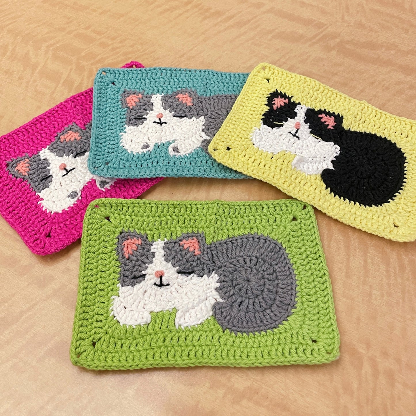 Crochet Cat Granny Squares Pattern