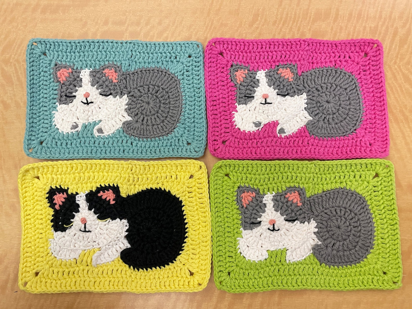 Crochet Cat Granny Squares Pattern