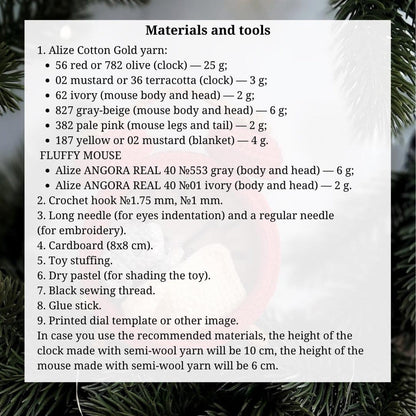 Mouse in the Clock Crochet Pattern