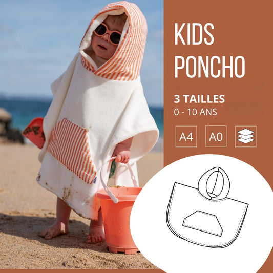 Hooded Child Poncho Sewing Pattern
