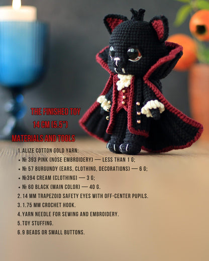 Draco the Vampire Cat Crochet Pattern