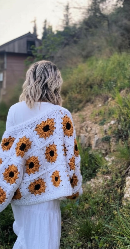 Sunflower Crochet Cardigan Pattern