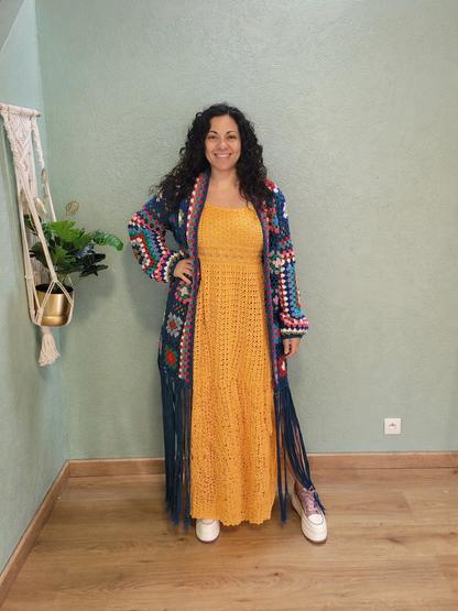 Long Granny Chic Cardigan Crochet Pattern