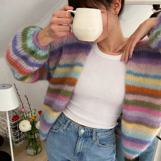 Rainbow Cardigan Knitting Pattern