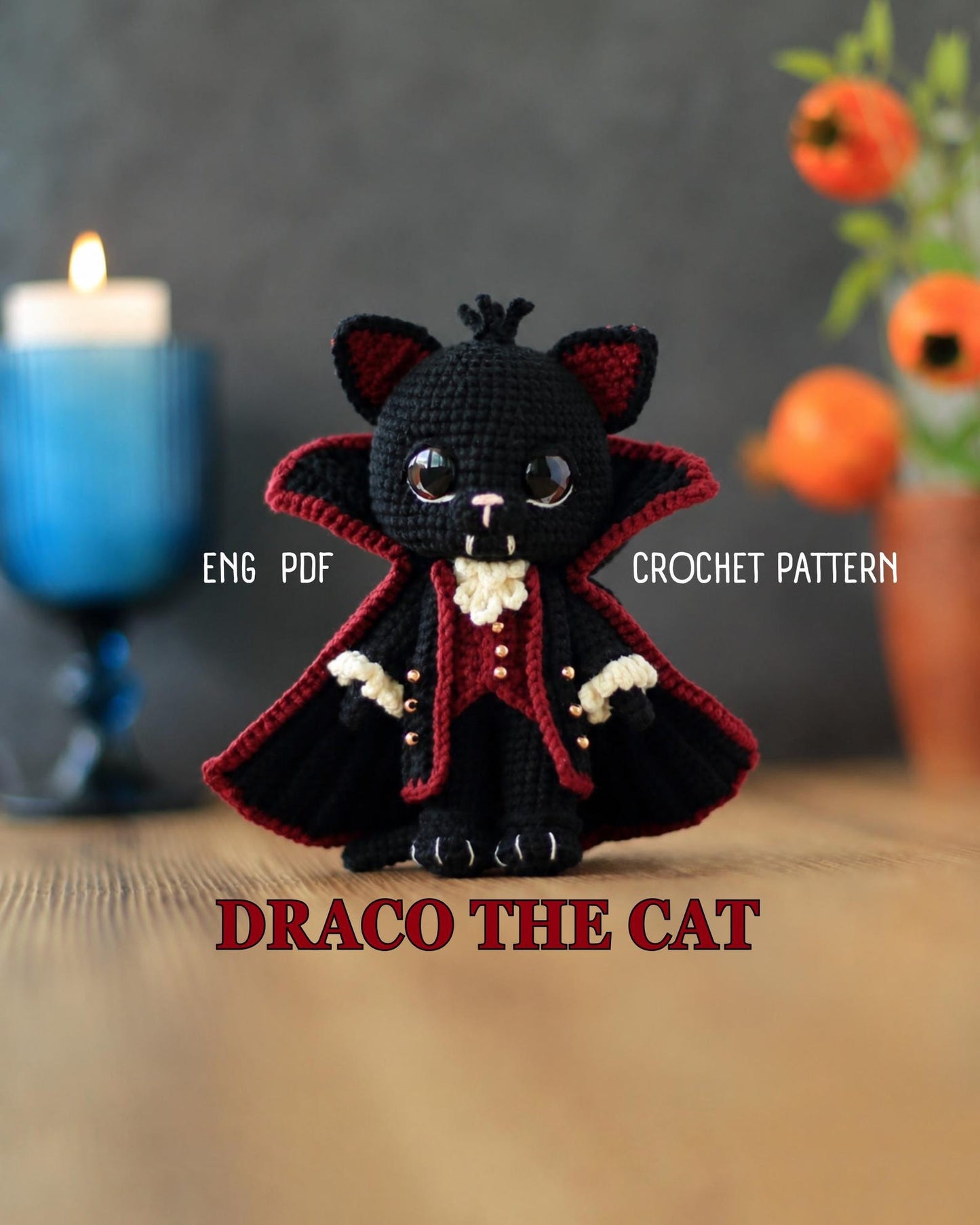 Draco the Vampire Cat Crochet Pattern