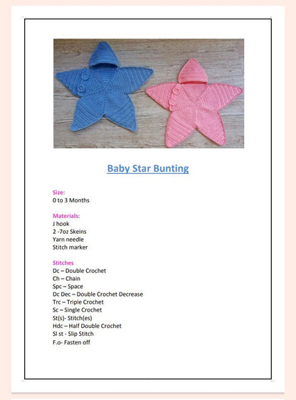 Little Star Baby Cocoon Crochet Pattern
