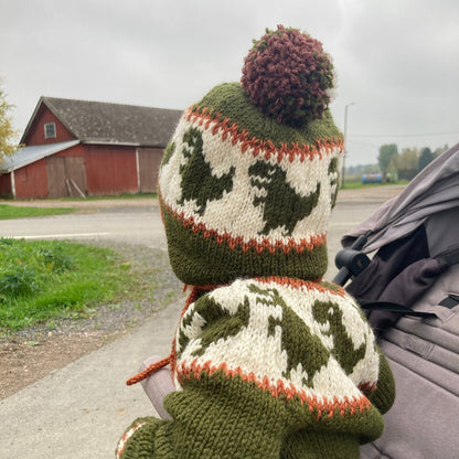 Dino Warm Ears Hat Knitting Pattern