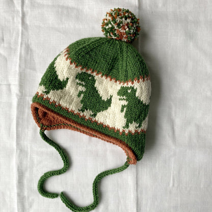 Dino Warm Ears Hat Knitting Pattern