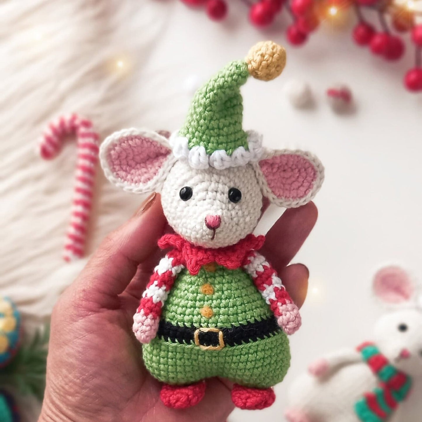 Festive Crochet Mice Pattern