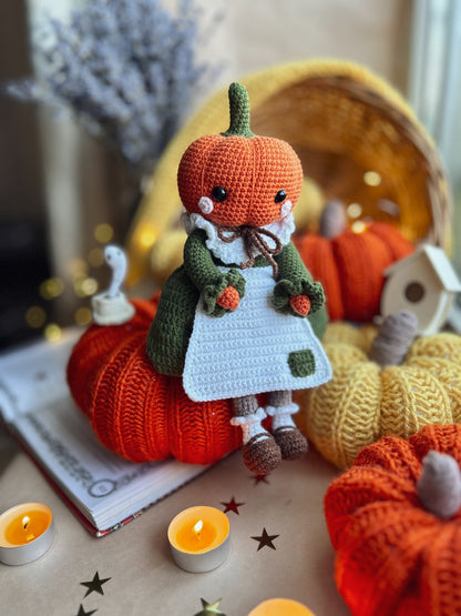 Pumpkin Witch Crochet Doll Pattern