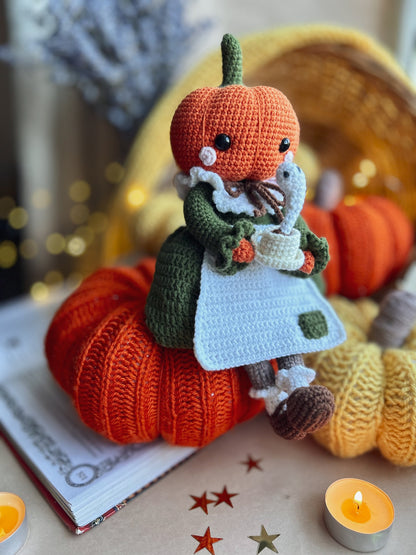 Pumpkin Witch Crochet Doll Pattern