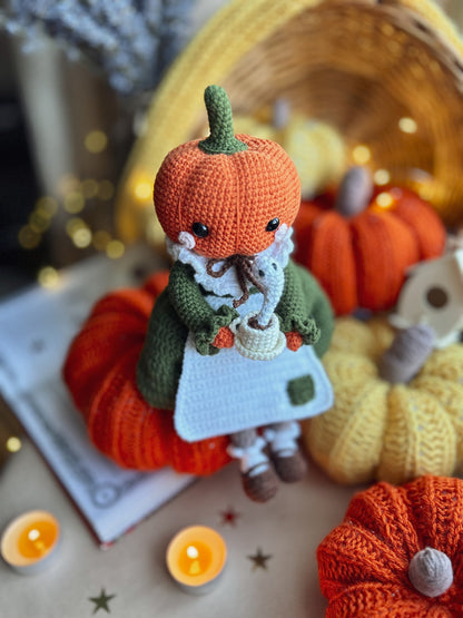 Pumpkin Witch Crochet Doll Pattern