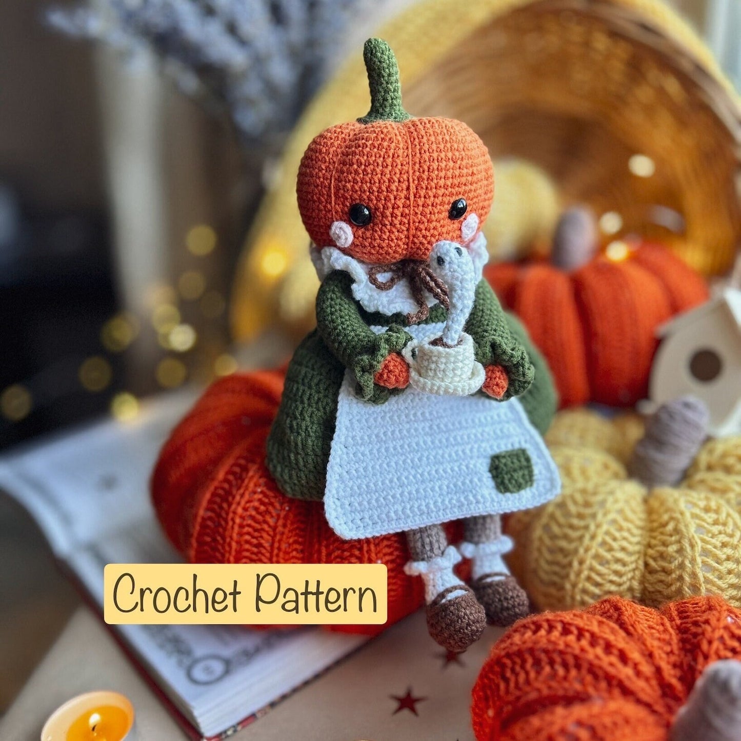Pumpkin Witch Crochet Doll Pattern