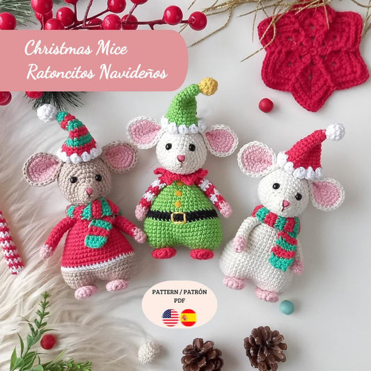 Festive Crochet Mice Pattern