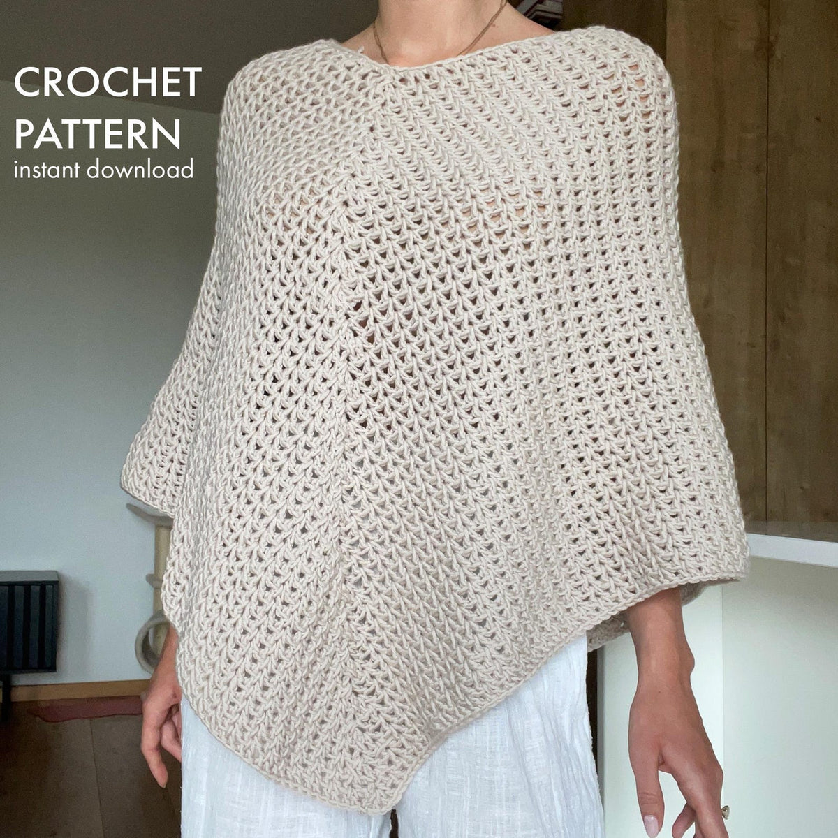Two-Way Cozy Poncho Crochet Pattern