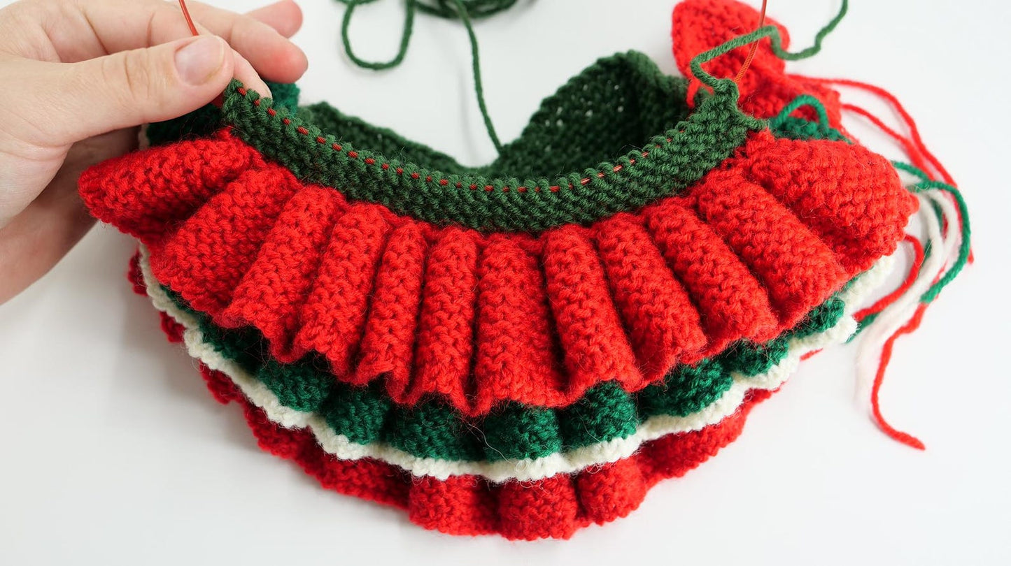 Ruffled Tree Décor Knitting Pattern