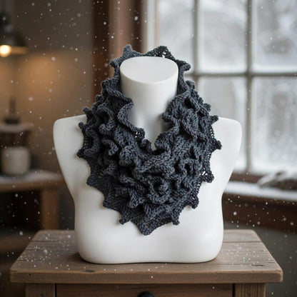 Cozy Ruffle Cowl Knitting Pattern
