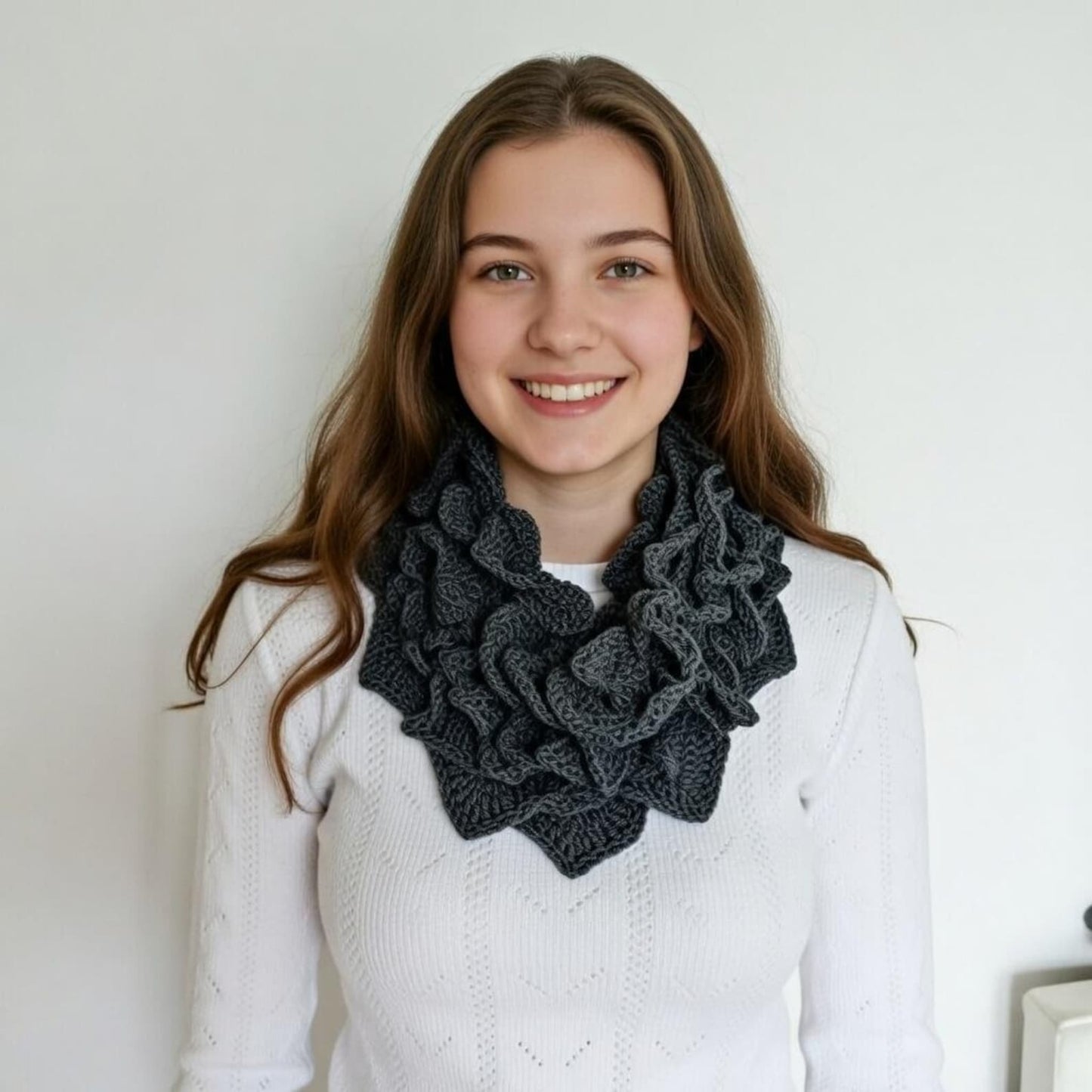 Cozy Ruffle Cowl Knitting Pattern