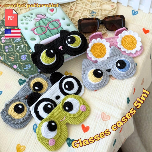 5-in-1 Cute Animal Eyeglass Case Crochet Pattern