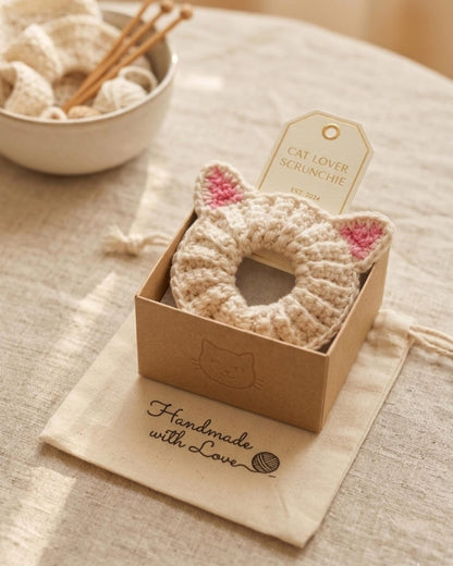 Kitty Hair Scrunchie - Crochet Pattern