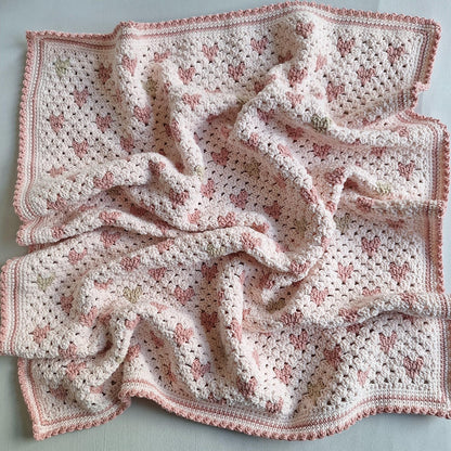 Baby Love Heart Blanket - Crochet Pattern