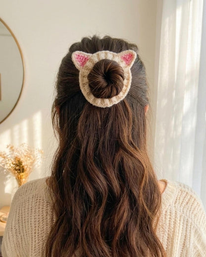 Kitty Hair Scrunchie - Crochet Pattern