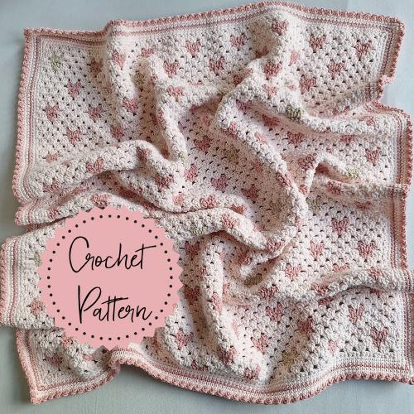Baby Love Heart Blanket - Crochet Pattern