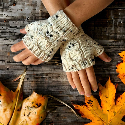 Knitting Pattern - Owl Fingerless Gloves